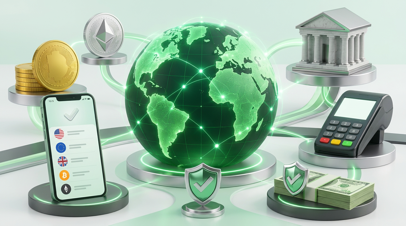 Global crypto exchange, bank and payment gateway accounts network
